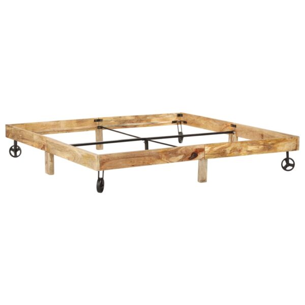 Estrutura de cama madeira de mangueira maciça 200x200 cm - Image 7