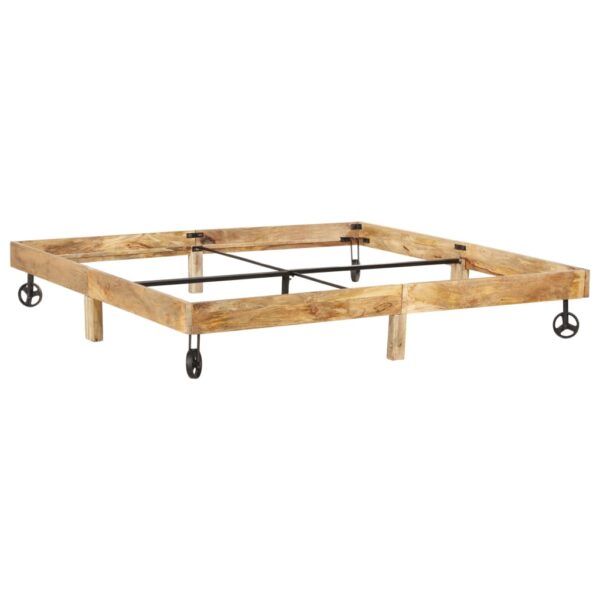 Estrutura de cama madeira de mangueira maciça 200x200 cm - Image 8