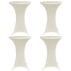 Capa para mesa de pé elástica Ø80 cm 4 pcs cor creme