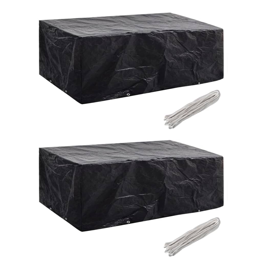 Capas para mobiliário de jardim 2 pcs 8 ilhós 200x160x70 cm