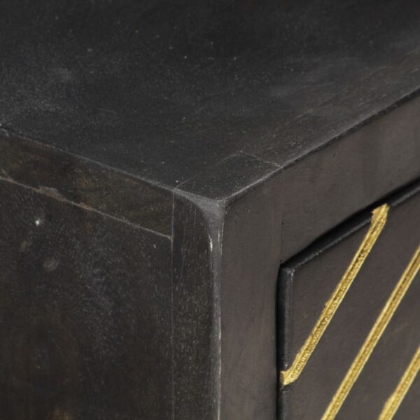 Mesa consola 90x30x75 cm mangueira maciça preto e dourado - Image 3