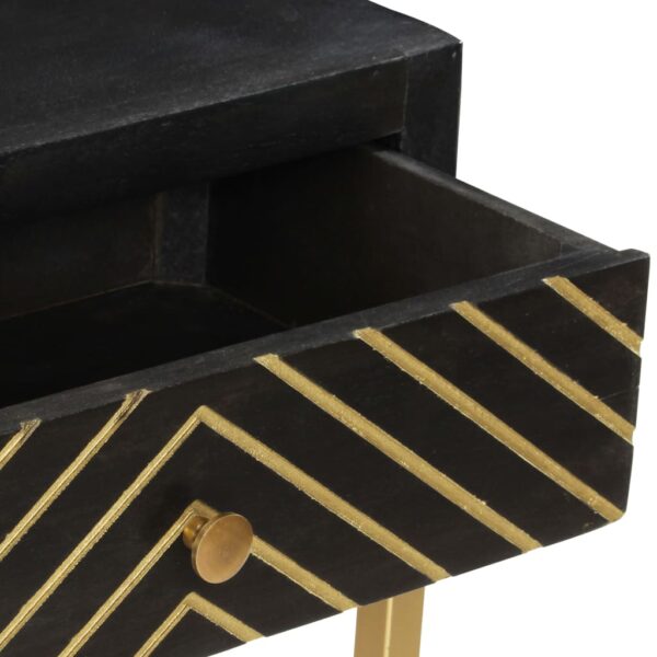 Mesa consola 90x30x75 cm mangueira maciça preto e dourado - Image 4