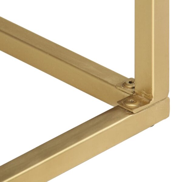 Mesa consola 90x30x75 cm mangueira maciça preto e dourado - Image 5