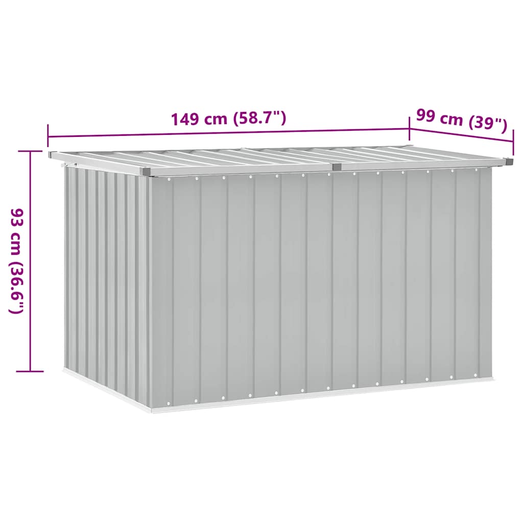 Caixa de arrumação para jardim 149x99x93 cm cinzento - Image 8