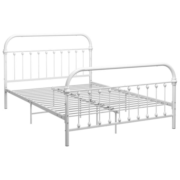 Estrutura de cama 140x200 cm metal branco - Image 2