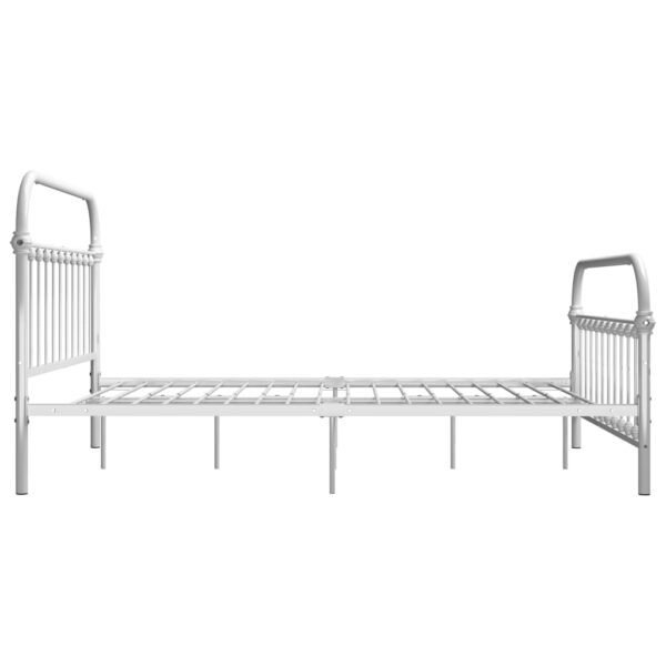 Estrutura de cama 140x200 cm metal branco - Image 4