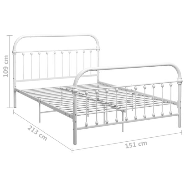 Estrutura de cama 140x200 cm metal branco - Image 6