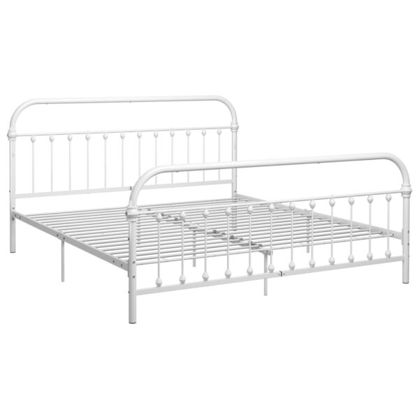 Estrutura de cama 180x200 cm metal branco - Image 2