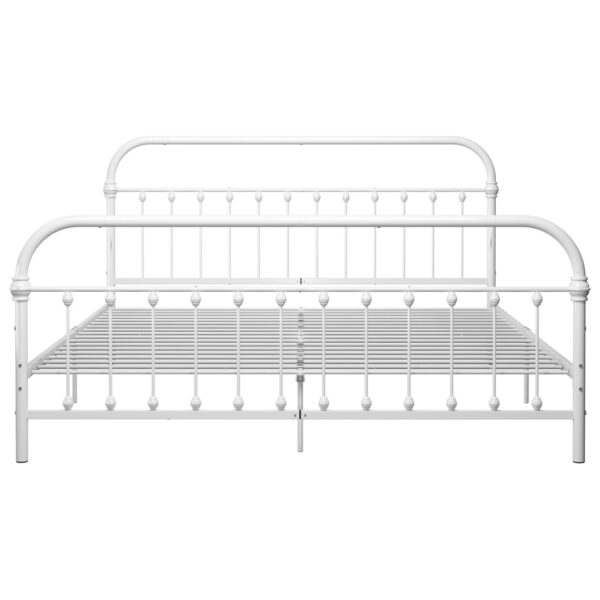 Estrutura de cama 180x200 cm metal branco - Image 3