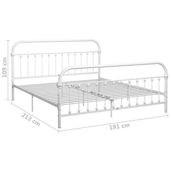 Estrutura de cama 180x200 cm metal branco - Image 6
