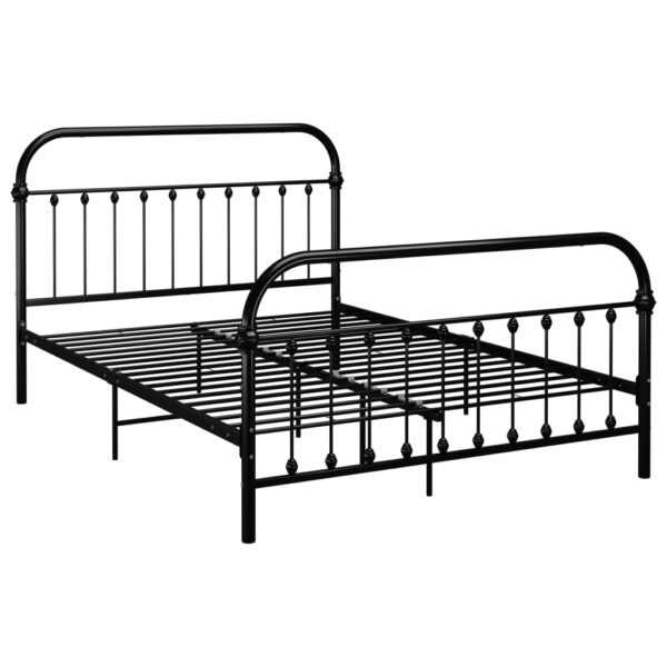 Estrutura de cama em metal 140x200 cm preto - Image 2