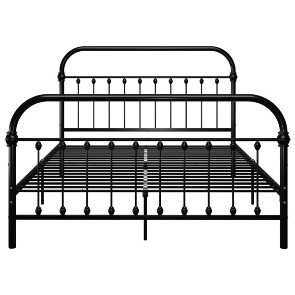 Estrutura de cama em metal 140x200 cm preto - Image 3