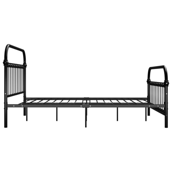 Estrutura de cama em metal 140x200 cm preto - Image 4