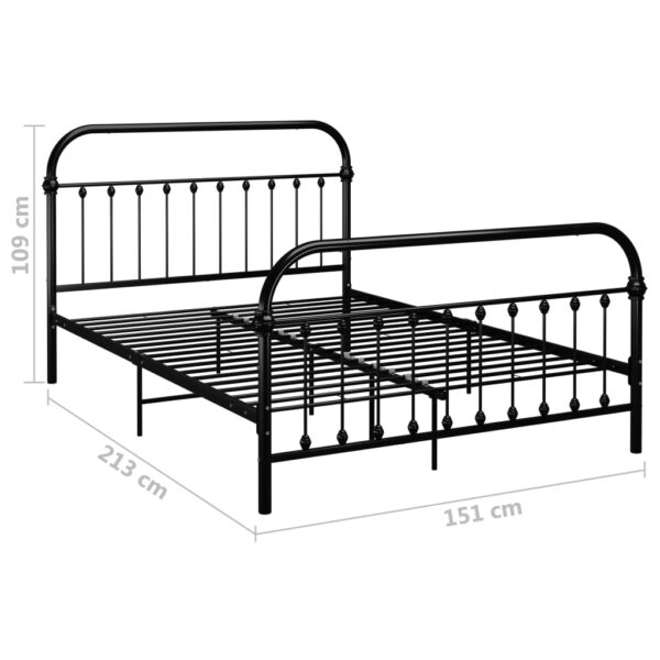Estrutura de cama em metal 140x200 cm preto - Image 6