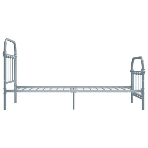Estrutura de cama 90x200 cm metal cinzento - Image 3
