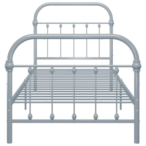 Estrutura de cama 100x200 cm metal cinzento - Image 4