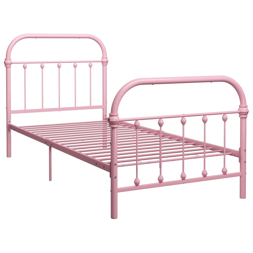 Estrutura de cama 100x200 cm metal rosa - Image 2