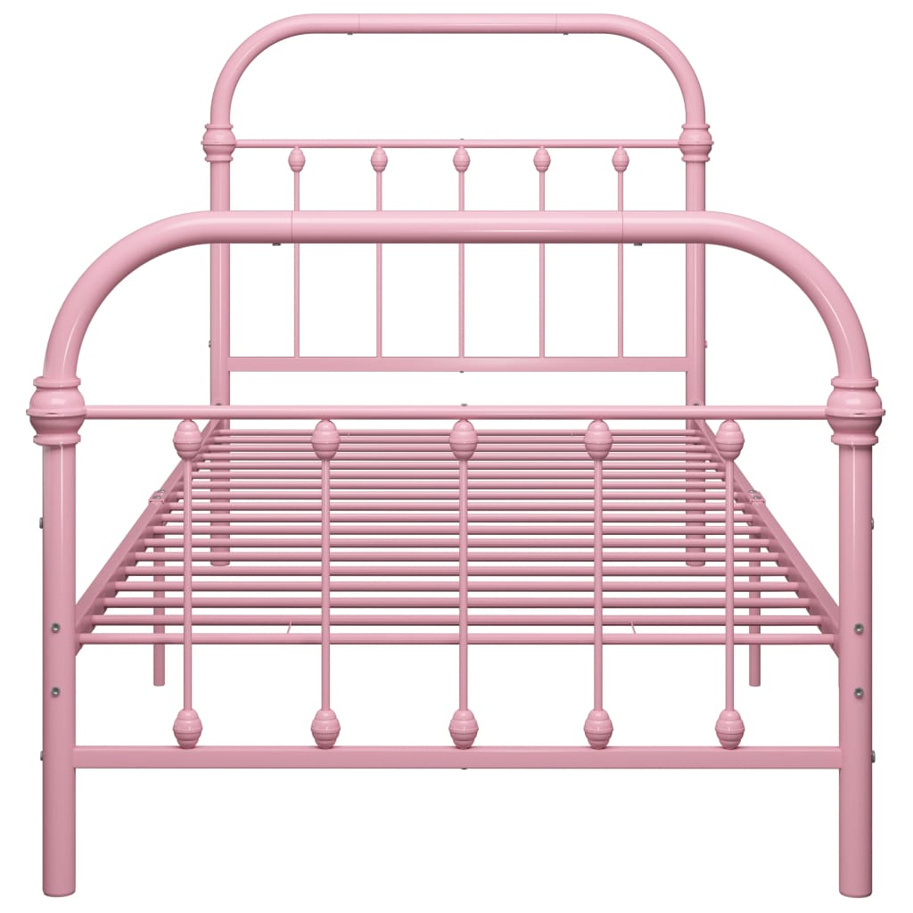 Estrutura de cama 100x200 cm metal rosa - Image 4