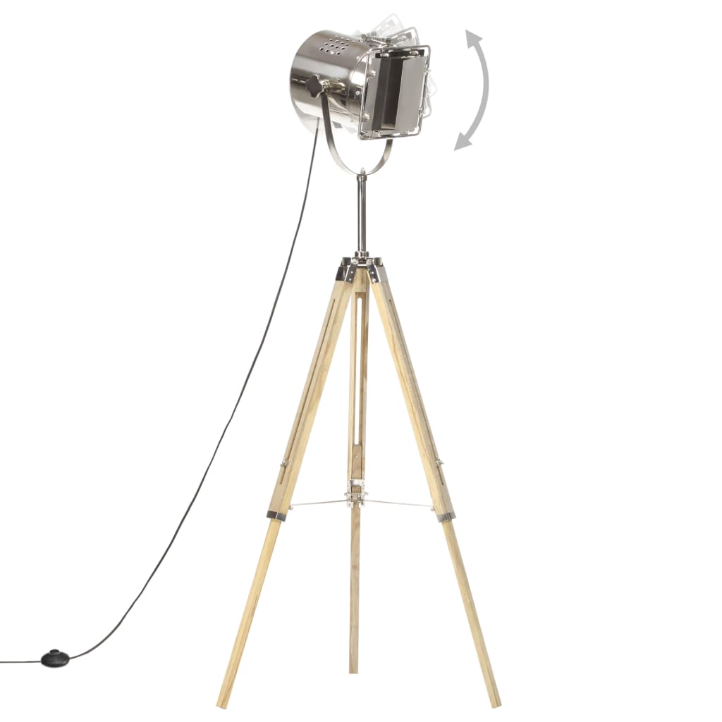 Candeeiro de chão tripé 140 cm madeira mangueira maciça - Image 3