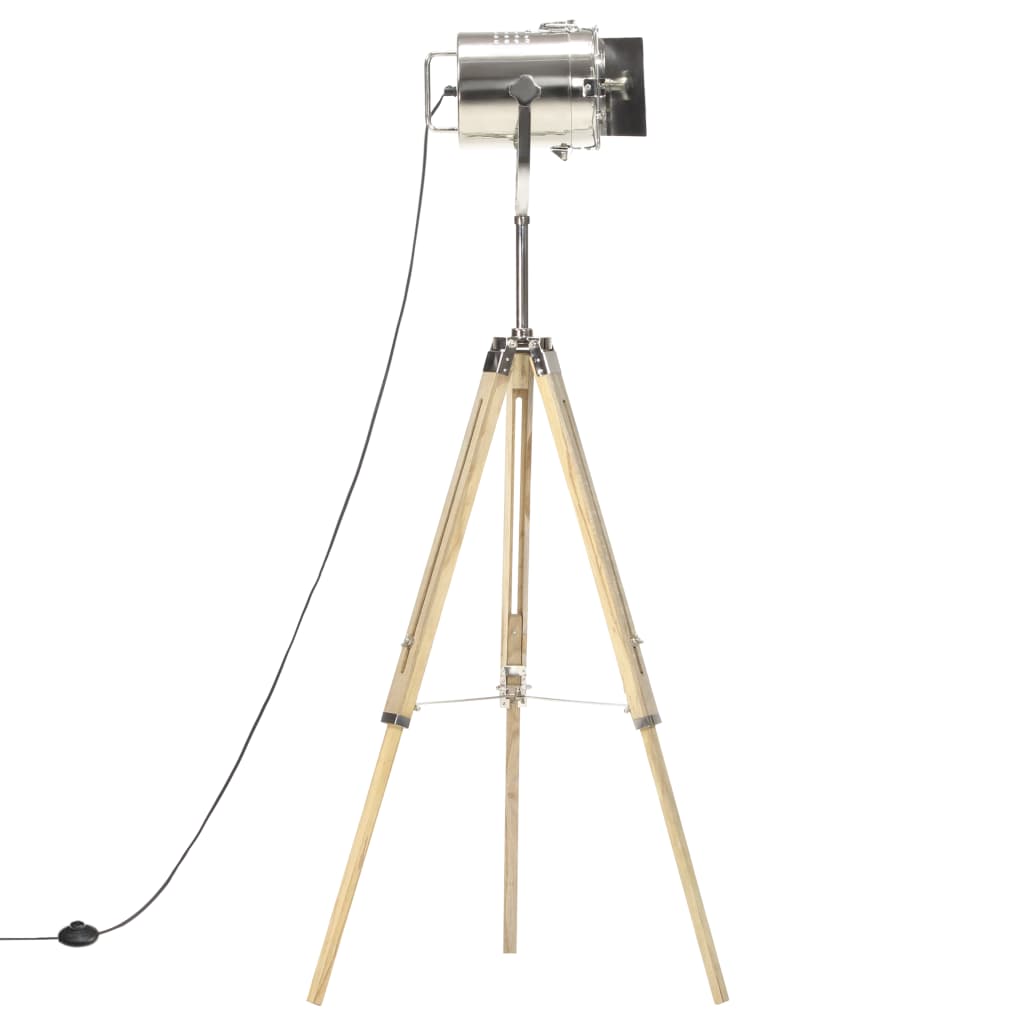 Candeeiro de chão tripé 140 cm madeira mangueira maciça - Image 4