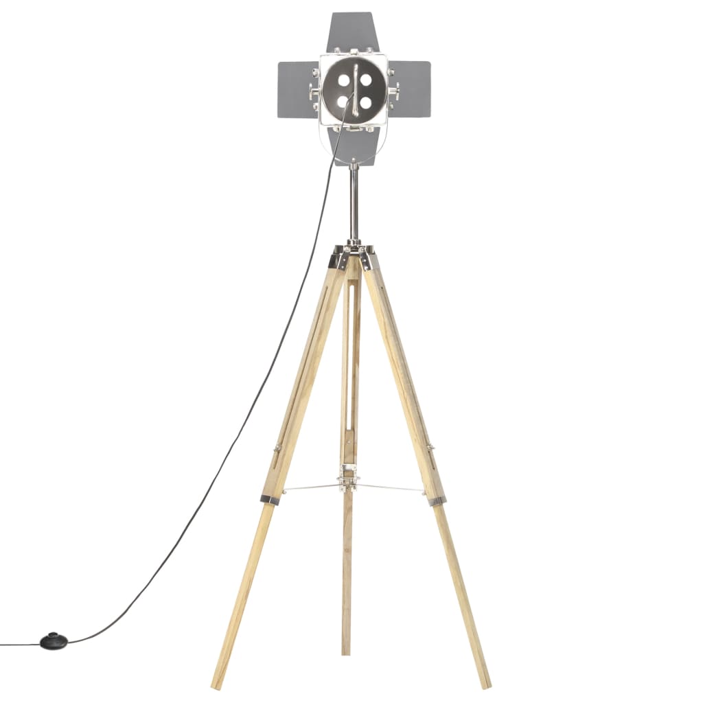 Candeeiro de chão tripé 140 cm madeira mangueira maciça - Image 5