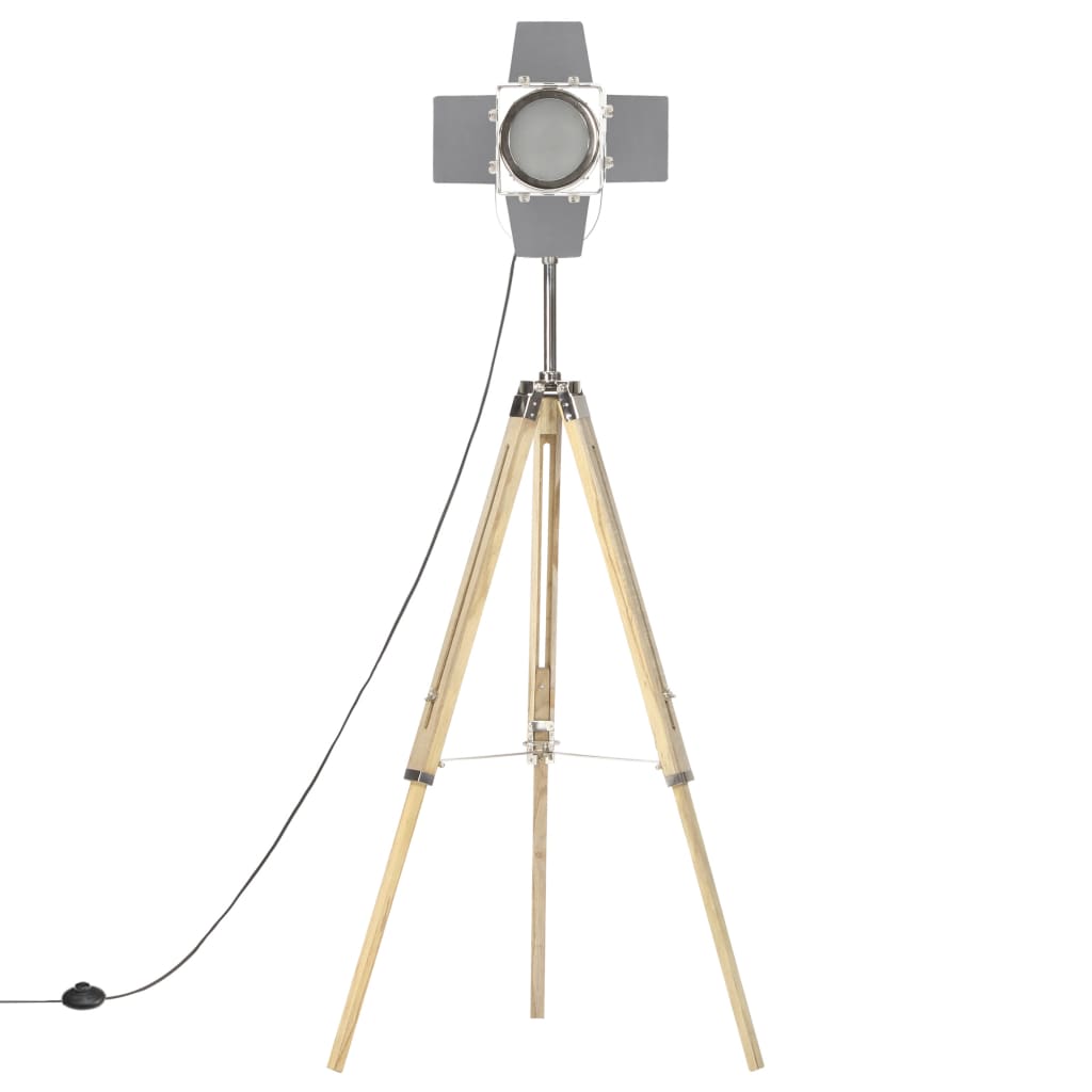 Candeeiro de chão tripé 140 cm madeira mangueira maciça - Image 6