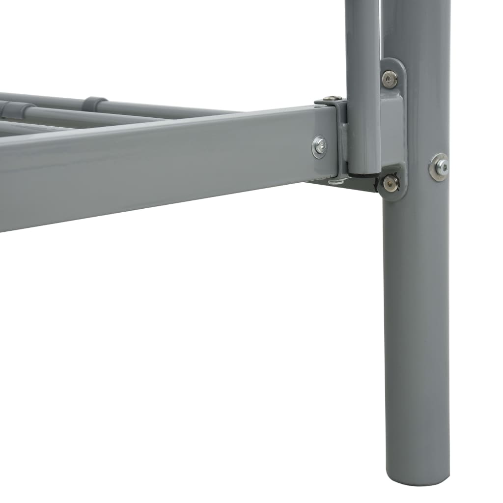 Estrutura de beliche 140x200/90x200 cm metal cinzento - Image 7
