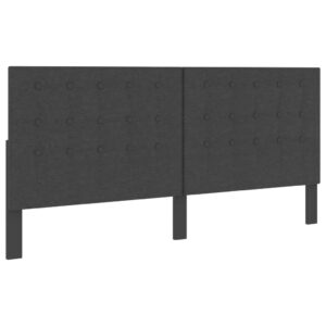 Cabeceira de cama acolchoada 200x200 cm tecido cinzento-escuro