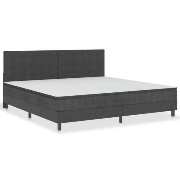 Cabeceira de cama acolchoada 200x200 cm tecido cinzento-escuro - Image 3