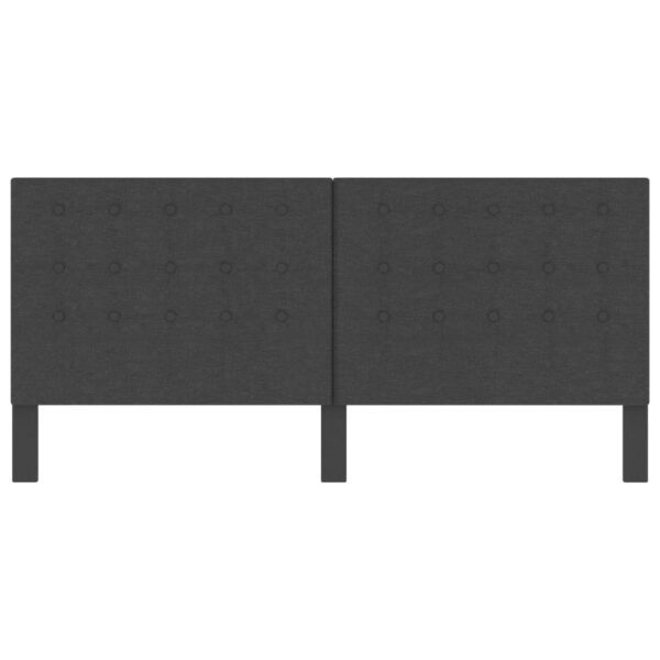 Cabeceira de cama acolchoada 200x200 cm tecido cinzento-escuro - Image 4