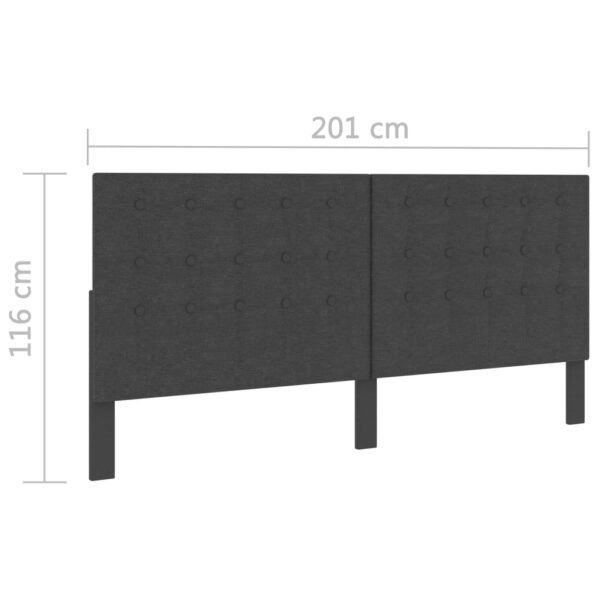 Cabeceira de cama acolchoada 200x200 cm tecido cinzento-escuro - Image 6