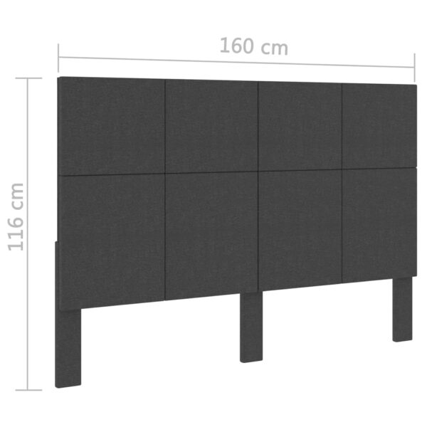 Cabeceira de cama 160x200 cm tecido cinzento-escuro - Image 6