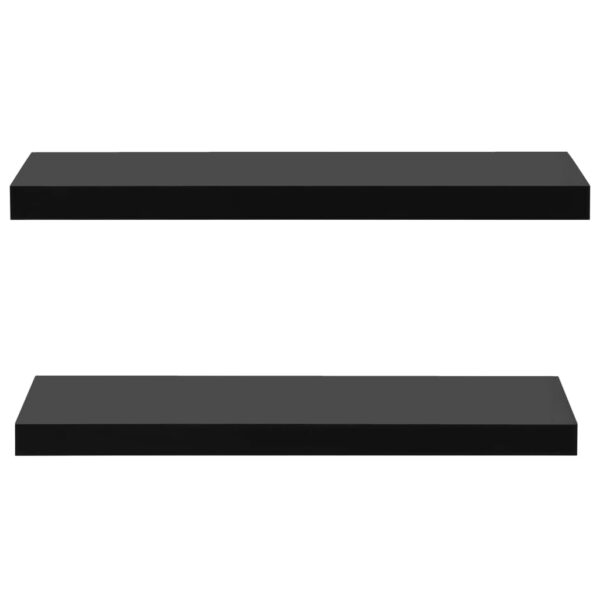 Prateleiras de parede suspensas 2 pcs 80x20x3,8 cm preto - Image 2