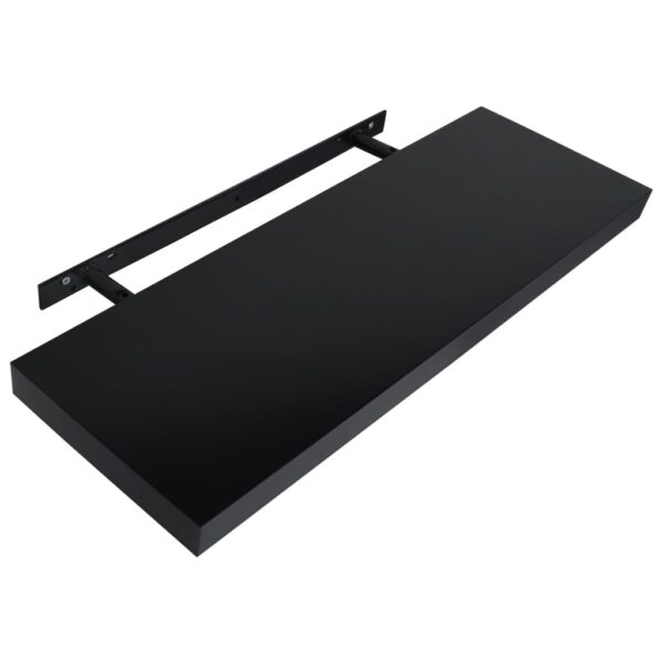 Prateleiras de parede suspensas 2 pcs 80x20x3,8 cm preto - Image 3