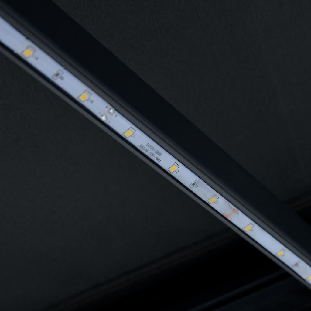Toldo retrátil manual c/ LED 450x300 cm antracite - Image 11