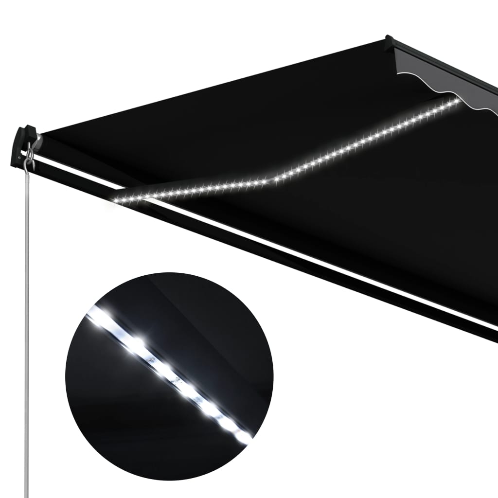 Toldo retrátil manual c/ LED 450x300 cm antracite - Image 6