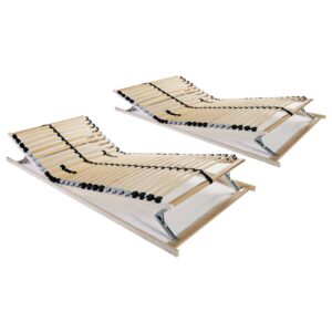 Estrados de ripas 2 pcs com 28 ripas 7 zonas 70x200 cm