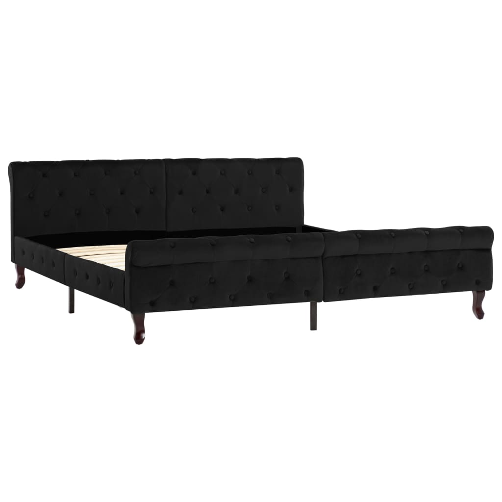 Estrutura de cama 180x200 cm veludo preto - Image 2