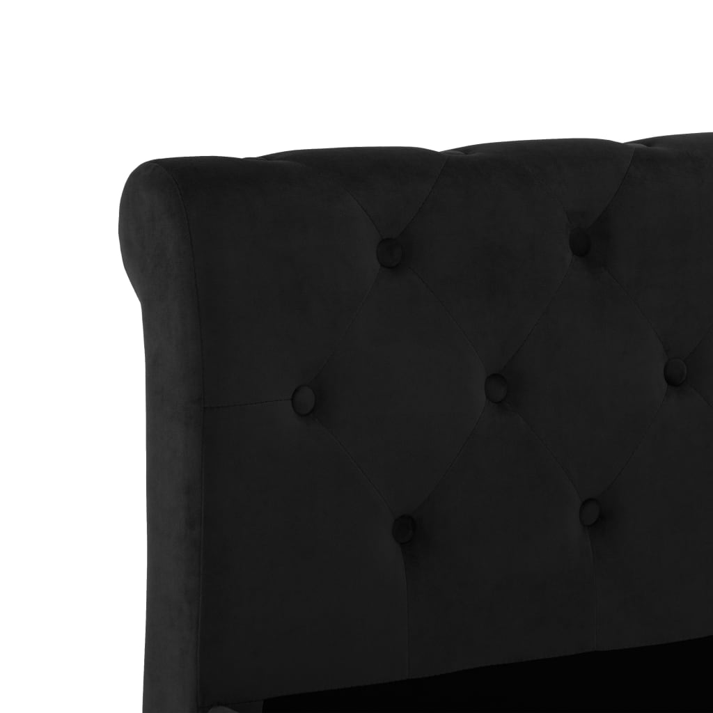 Estrutura de cama 180x200 cm veludo preto - Image 5