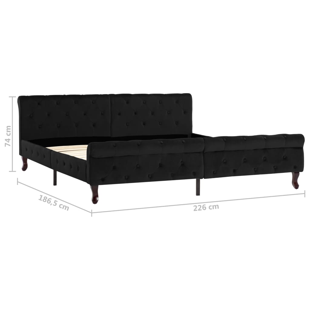 Estrutura de cama 180x200 cm veludo preto - Image 7