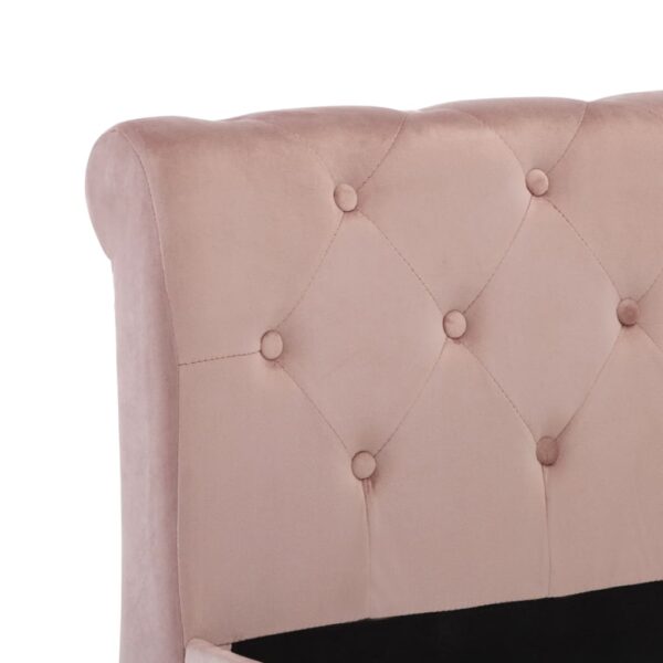 Estrutura de cama 160x200 cm veludo cor-de-rosa - Image 5