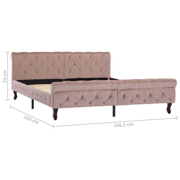 Estrutura de cama 160x200 cm veludo cor-de-rosa - Image 7