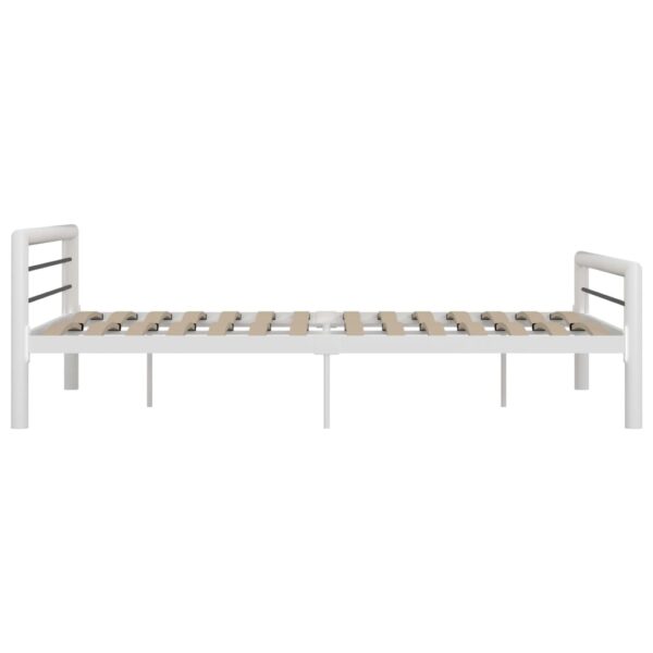 Estrutura de cama 180x200 cm metal branco e preto - Image 4