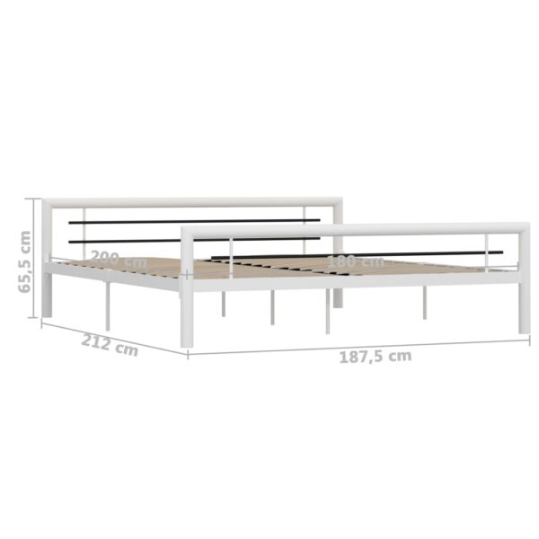 Estrutura de cama 180x200 cm metal branco e preto - Image 6