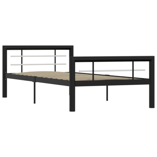 Estrutura de cama 90x200 cm metal preto e branco - Image 2