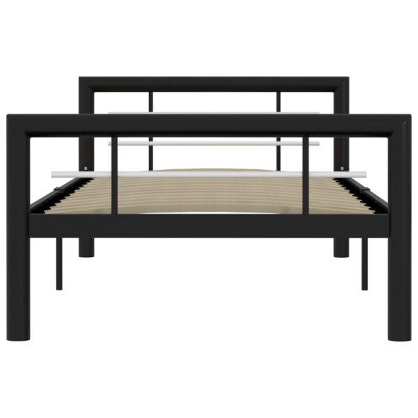 Estrutura de cama 90x200 cm metal preto e branco - Image 3