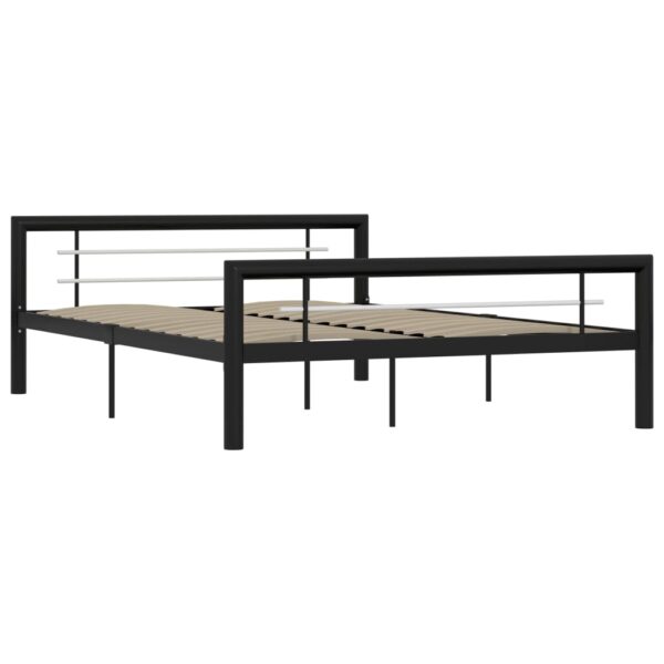 Estrutura de cama 120x200 cm metal preto e branco - Image 2