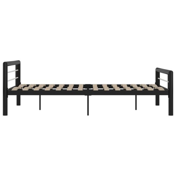 Estrutura de cama 120x200 cm metal preto e branco - Image 4