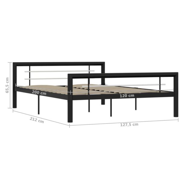 Estrutura de cama 120x200 cm metal preto e branco - Image 6