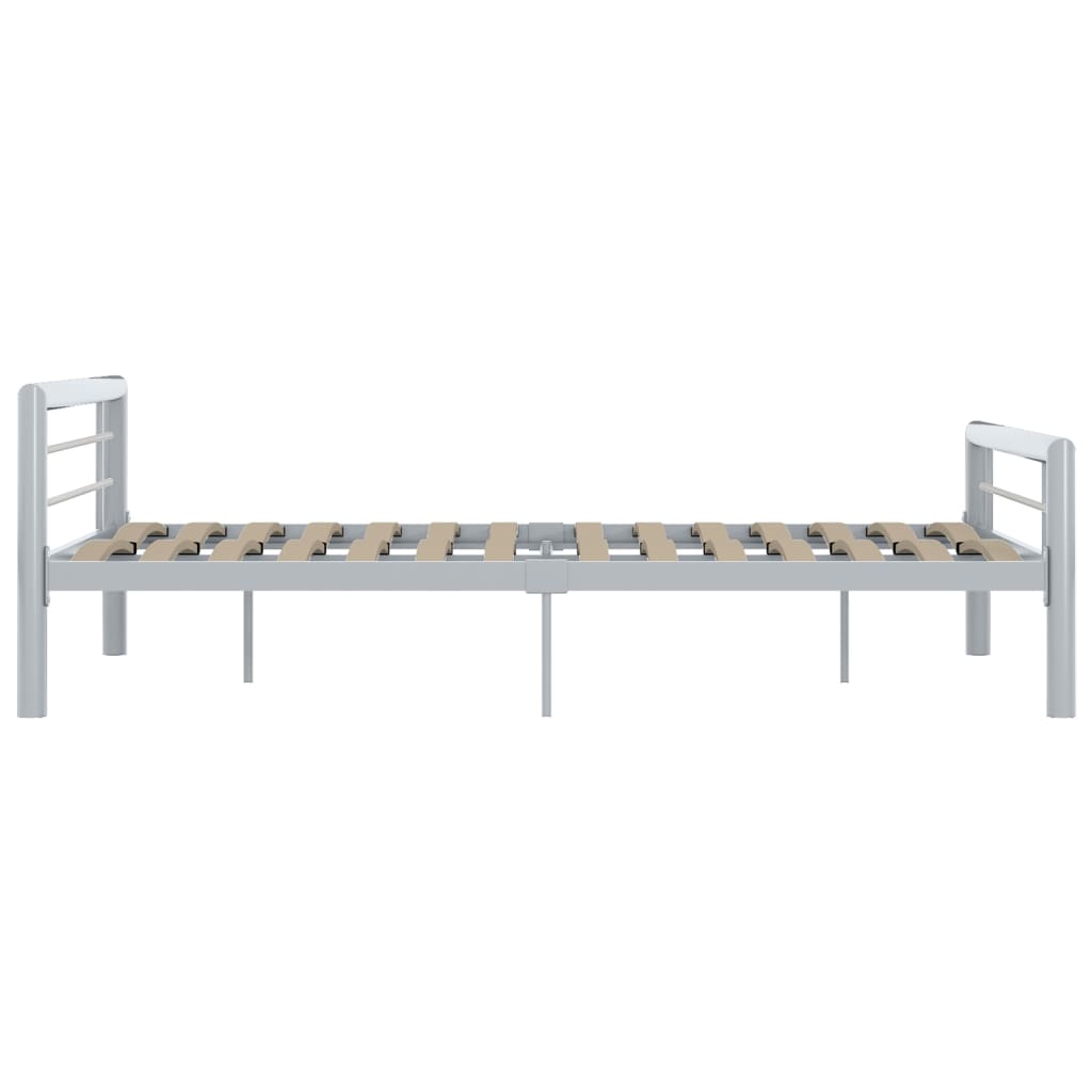 Estrutura de cama 120x200 cm metal cinzento e branco - Image 4